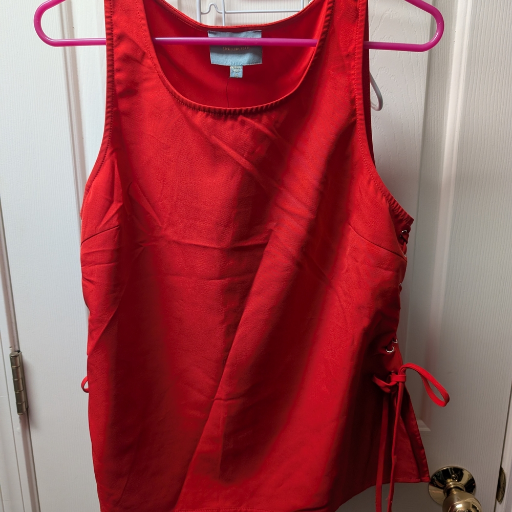 Skies Are Blue Vibrant Red Tank Top